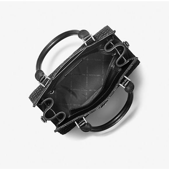 Michael Kors Hamilton Satchel Bag in Black Texture 3 D print - Picture 8 of 8